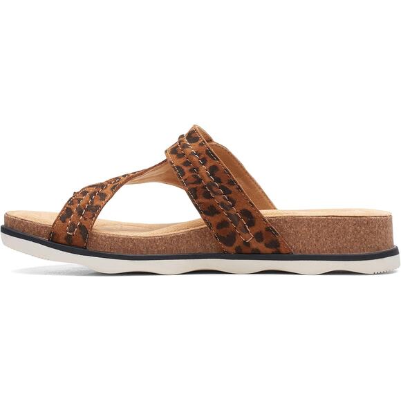NWT Clarks Womens Brynn Madi Flat Sandal, Leopard Print Leather-Size 7 - Picture 4 of 6